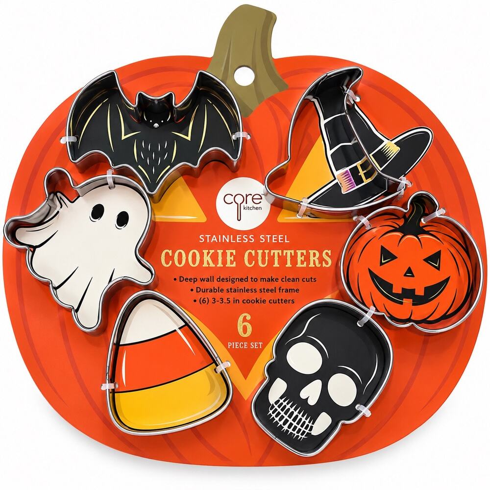 Core Kitchen Halloween Stainless Steel Cookie Cutters 6 Piece Set NWT